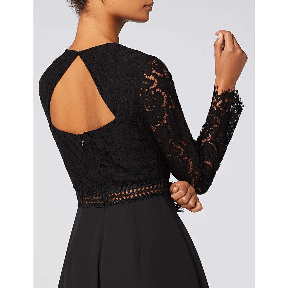 🖤 2PCS Halloween Black Bundle Lace Long Sleeve Dress & Petticoat SIZE M NWT - Picture 4 of 16